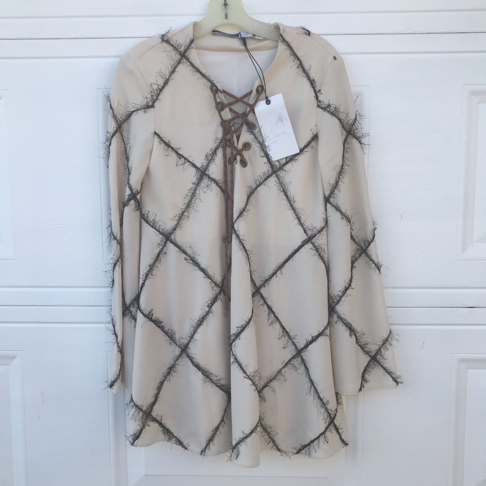 Sportmax NWT italy fringe long sleeve tunic med Cowgirl western rodeo gypsy